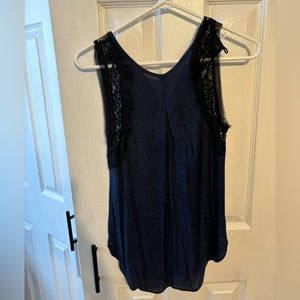Rachel Roy lace detail tank in blue and black